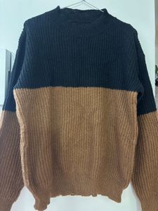Two-Tone Knit Pullover