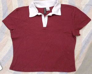 H&M Maroon Polo Tee