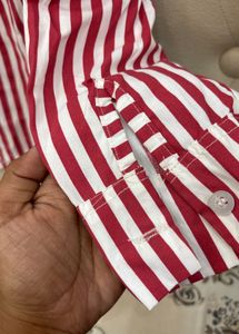 Striped Button-Down Top