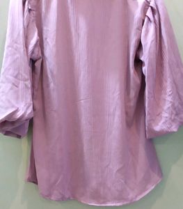 Vintage Lavender Blouse with Embellished Collar