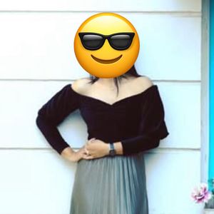 Zara Black Velvet Crop Top