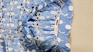 Blue Embroidered Top