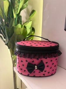 Pink Heart Print Multipurpose Bag