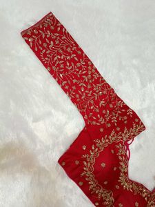 Hot Pink Embroidered Sari Blouse