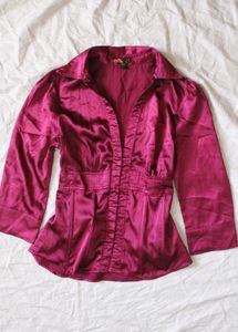 Satin Corset Shirt Top