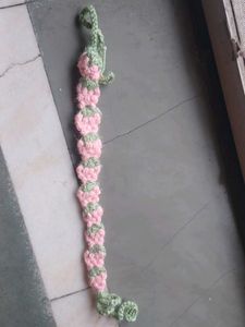 Handmade Pink Strawberry Crochet Flower Headband
