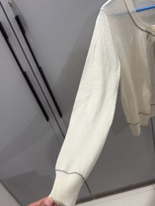 Cream Cardigan w/ Black Trim