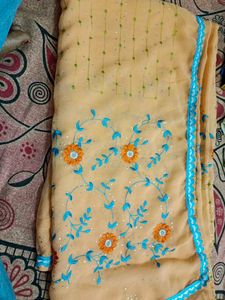 Light Orange Colour Saree