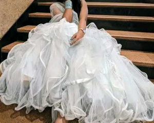 Sea green fril lehenga