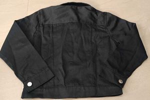 Stylish Black Denim Jacket, M Size