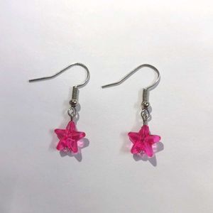 Handmade Pink Star Earrings