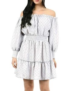 Zoya Fashions Classic Polka Dot Off-Shoulder Dress