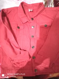Red Denim Jacket For Women