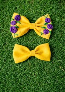 Yellow Floral Hair Bow Set