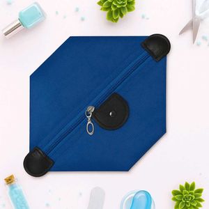 Blue And Maroon Waterproof Makeup Pouch
