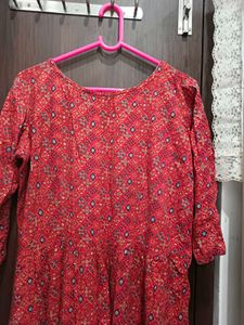 Red Printed Naira Kurta