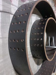 Leather Belt with Unique Buckle