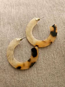 Leopard Print Half Hoop Earrings