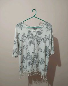 Floral White Casual Top