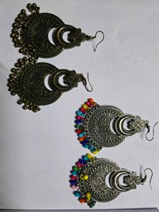 golden &amp; black metalEarrings