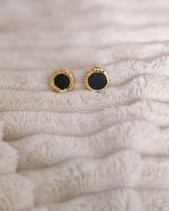 Uncut Stone Stud Earings