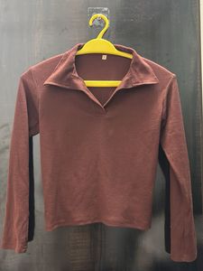 Brown Long Sleeve Top