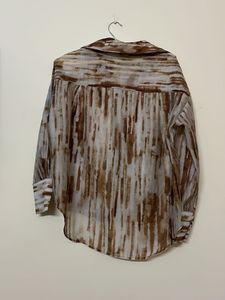 Print Shirt Brown Art Silk For Women
