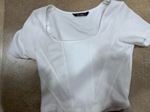 White Fitted Crop Top