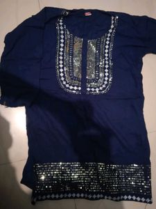 Embellished Blue Short Kurti