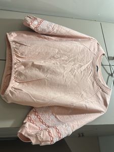 Peach Embroidered Top