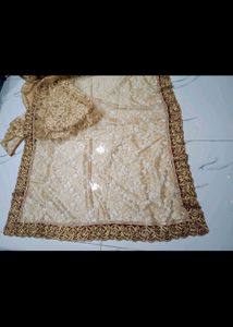 Golden Net Saree