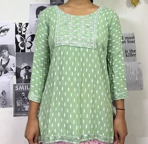 Green Short Kurta