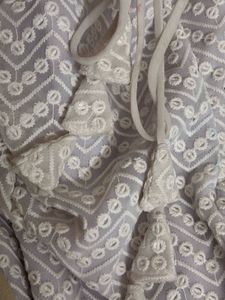 New White tie up sequins kurta