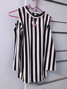 Striped Cold Shoulder Top