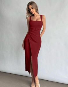 Elegant Maroon Bodycon Dress