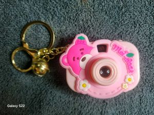 Cute Pink Projector Camera Keychain