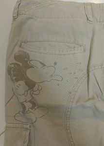 Disneyp Cargos with Mickey Mouse Print On Back