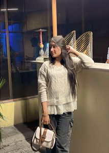 Cute Cream Cable Knit Sweater