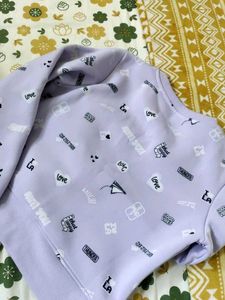 Lilac Graphic Print Sweatshirt