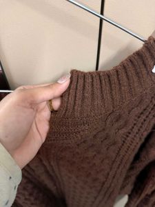 Chic Brown Knit Sweater