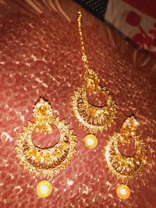 Earings with Mang tika combo set