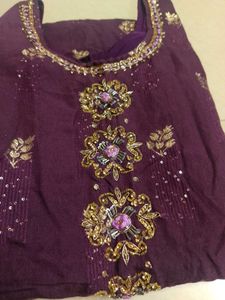 Purple Embroidered Kurta Set