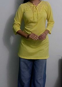 Pinterest Aesthetic Yellow Kurta Top