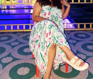 Tropical Print Sleeveless Dress