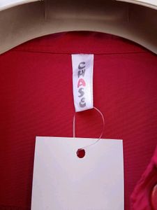New with tag Chic Stylish Red Button-Down Shirt