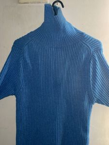 Blue Turtleneck Sweater