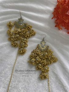 Gold layered ghungroo Jhumka Earrings