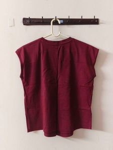 Maroon Cap Sleeve Top