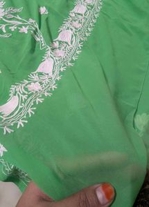 embroidery design pure georgette saree