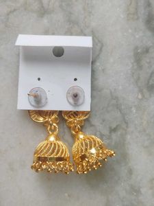 Gold Jhumka Earrings